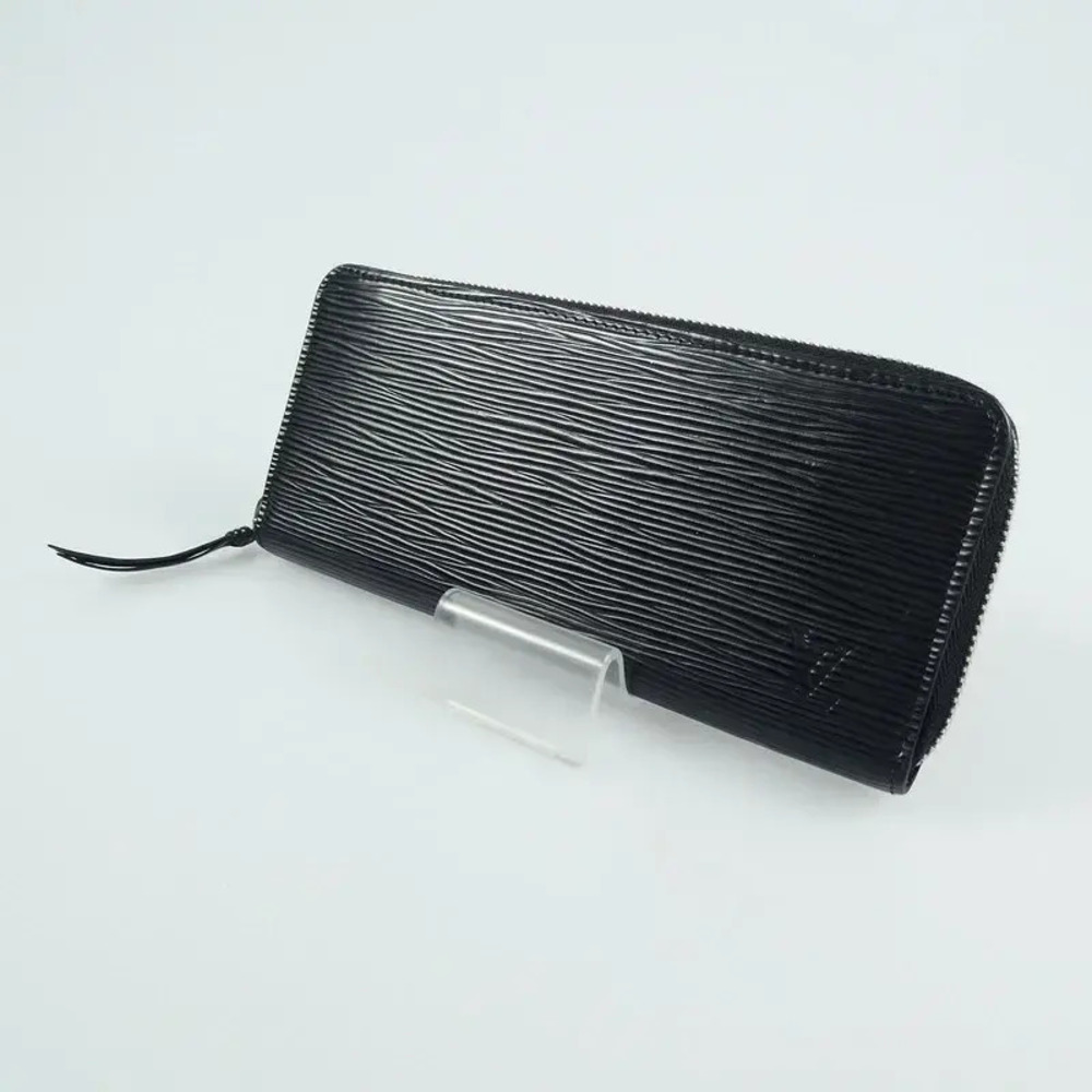 Louis Vuitton Portefeuille Clemence Epi Round Wallet Leather Black Gray